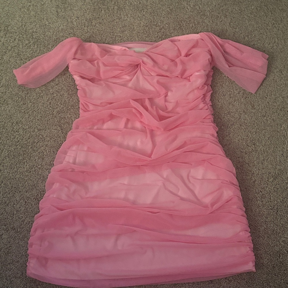 Revolve Walter Mini Dress in Candy Pink by Norma Kamali